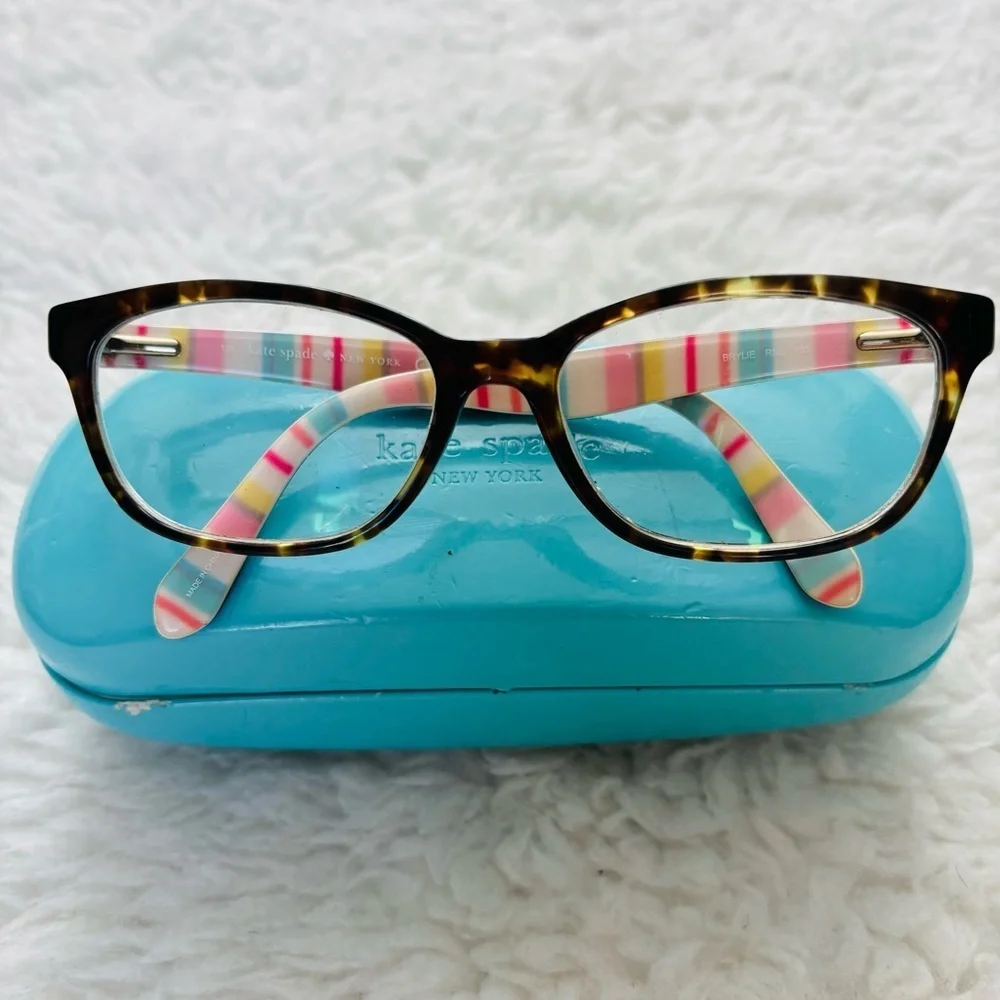 Kate Spade New York Dark Brown Tortoise/Multicolor Eyeglasses Frame only w/ Case